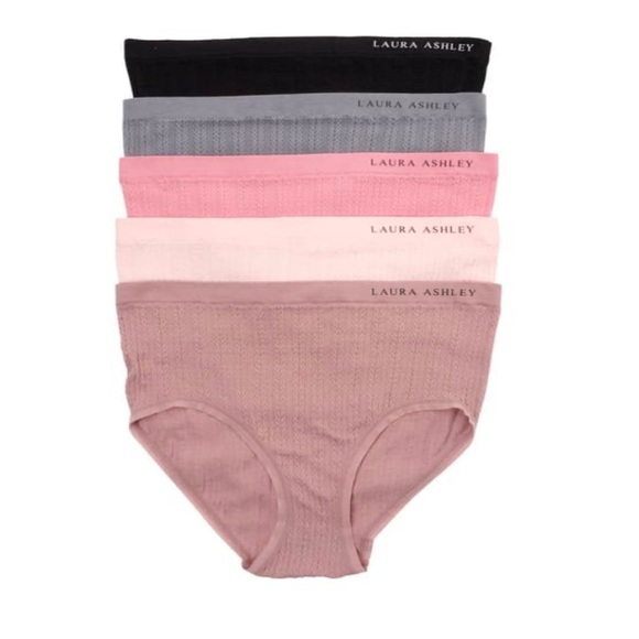 NWT Five Pair Women's Large Laura Ashley Cable Knit Brief Panties - Picture 1 of 1